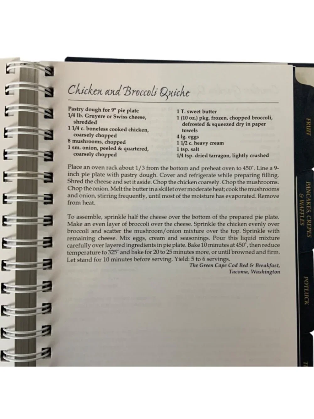 Northwest Mornings Washington Bed & Breakfast Guild Cookbook Favorite Recipes 20